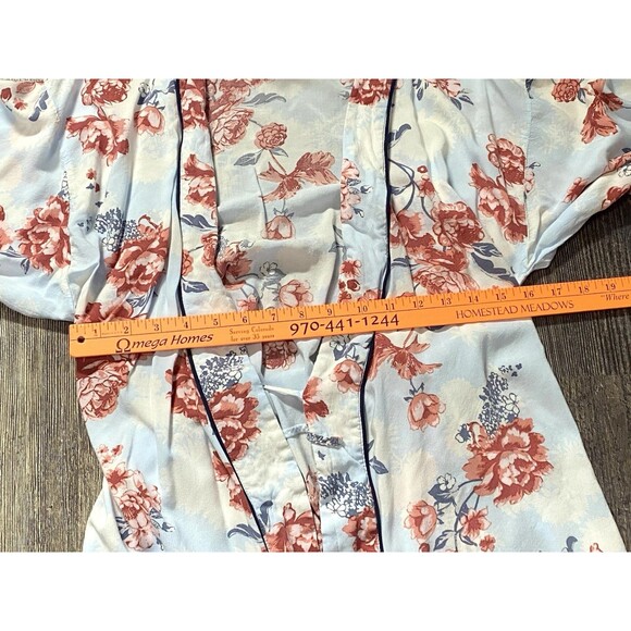 Nordstrom Lingerie Floral Short Kimono Robe Tie Front Women's Size Medium - Picture 6 of 8